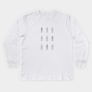 Nine Dip Pen Nibs (Natural White) Kids Long Sleeve T-Shirt